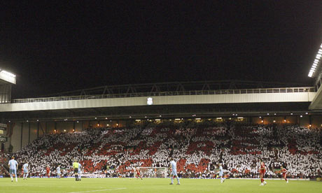 The Kop shows its support for Michael Shields
