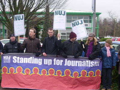 Protests against Johnston Press' treatment of the staff at their newspapers